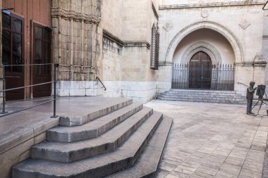 Saint Mary, Valensiya Gotik tarzı co katedral eski kapı girişi. Castellon, İspanya