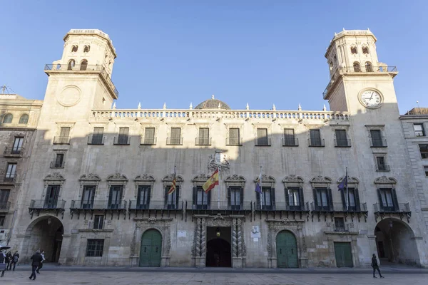 Monumento, ayuntamiento, casa consistorial, edificio.Alicante, España . — Foto de Stock