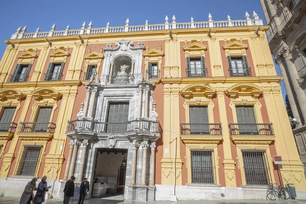 Edifício do palácio episcopal, estilo barroco.Málaga, Espanha . — Fotografia de Stock