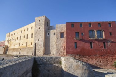Tarihi alan, Dalt Vila, artırdı kasaba, Unesco Dünya Mirası güçlendirilmiş. Ibiza, İspanya.