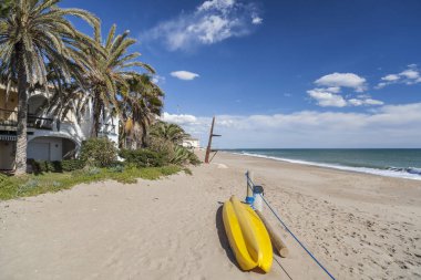Akdeniz sahil, Costa Dorada, Katalonya, İspanya.