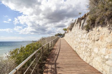 Patika, Cami de Ronda yakın Akdeniz'de Roda de Bera, Costa Dorada, Catalonia, İspanya.