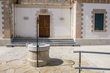 Eski deniz feneri, ileri de Ses koylar Blanques, town Sant Antoni, Ibiza Adası, İspanya.