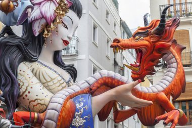 Falles, geleneksel kutlama, unesco untangible kültürel miras, Valencia, İspanya.