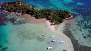Yılan Adası, El Nido görünümünü hava yetişemeyiz. Palawan Adası, Filipinler