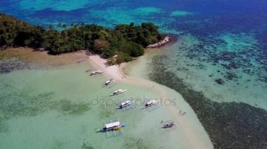 Yılan Adası, El Nido görünümünü hava yetişemeyiz. Palawan Adası, Filipinler
