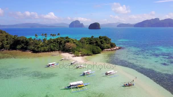 Vista aérea de Snake Island, El-Nido. Ilha Palawan, Filipinas — Vídeo de Stock