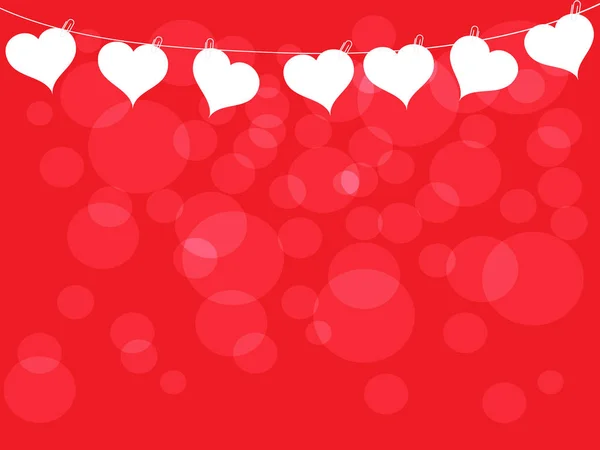 Romántica tarjeta roja de San Valentín de los corazones y un lado — Archivo Imágenes Vectoriales