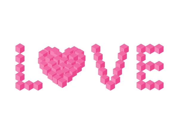 Love from cubes on a white background. — Stock Vector