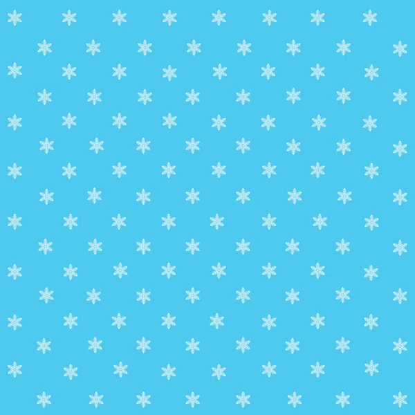 Padrão sem costura com flocos de neve em um fundo azul. — Vetor de Stock