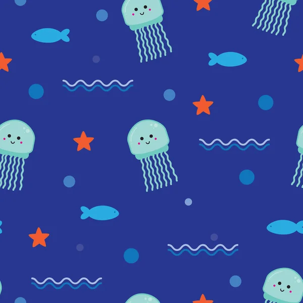 Varrat nélküli tenger mintát egy medúza. — Stock Vector