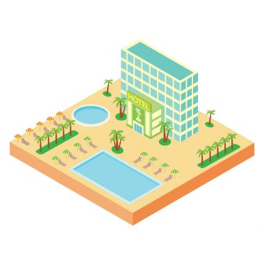 Otel binasının izometrik projeksiyon. 