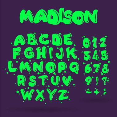 Yaratıcı komik yazı tipi. Tarzı çizgi roman alfabesi