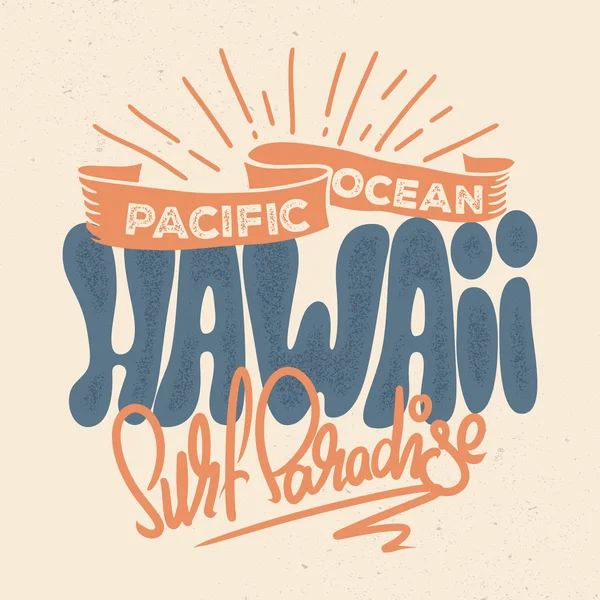 Camiseta de diseño de Hawaii en estilo retro — Vector de stock