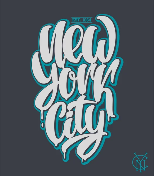 New York City, Schriftzug Design handgeschriebene Phrase. — Stockvektor