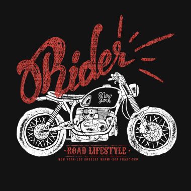 Klasik motosiklet el çizimi vektörü