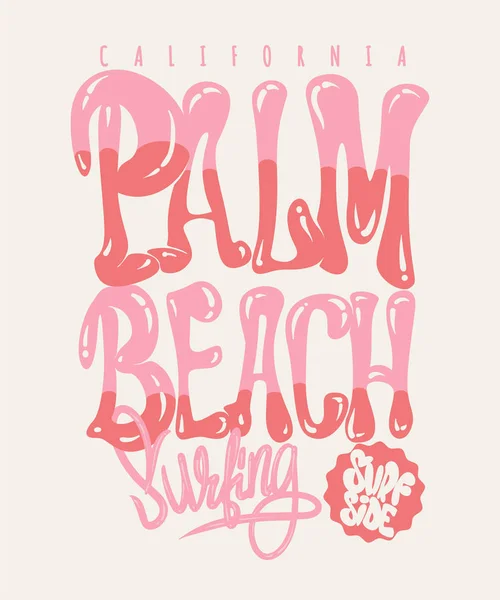 Palm Beach California T-Shirt grafiki — Wektor stockowy