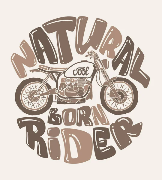Cool motorcycle print design, vector illustration. — 스톡 벡터