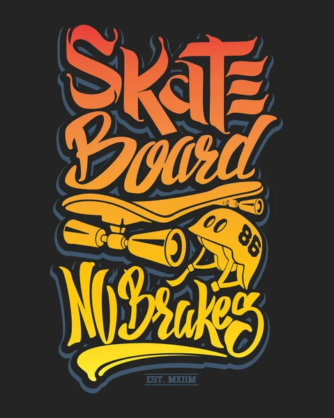スケート ボード タイポグラフィ、グラフィック t シャツ、ベクトル. — ストックベクタ