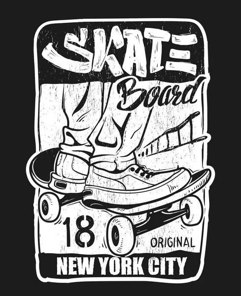 Tipografía de skate board, gráficos de camisetas, vectores . — Vector de stock