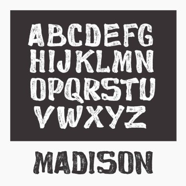 El çizim type yazı tipi. Tipografi vektör