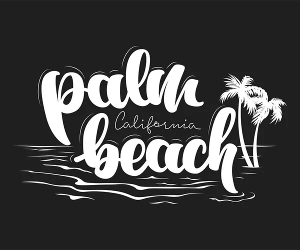 Palm Beach California Camiseta de diseño . — Archivo Imágenes Vectoriales