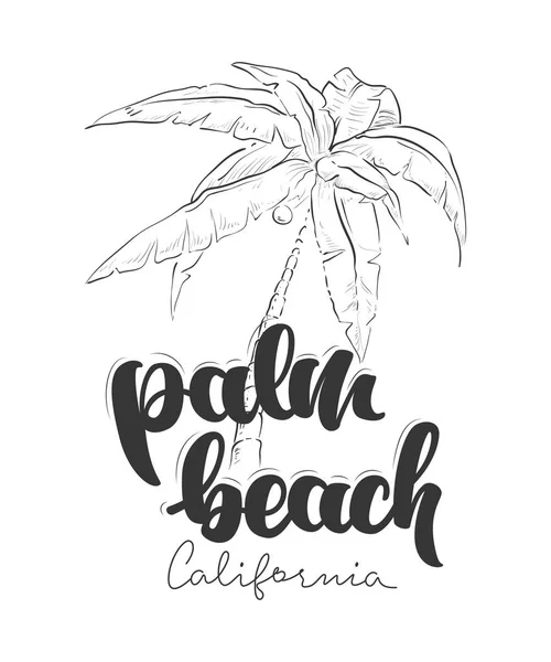 Palm Beach California T-Shirt design. — Wektor stockowy