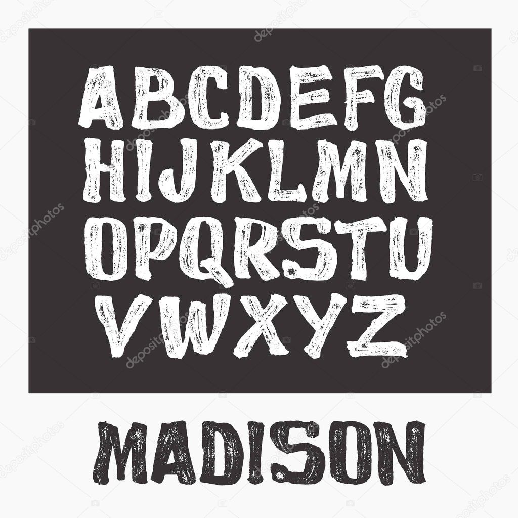 Hand drawing type font. Typography vector