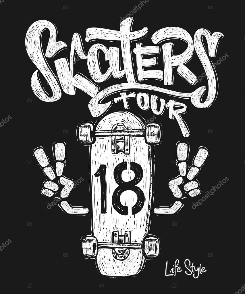 skateboard graphic t-shirt design