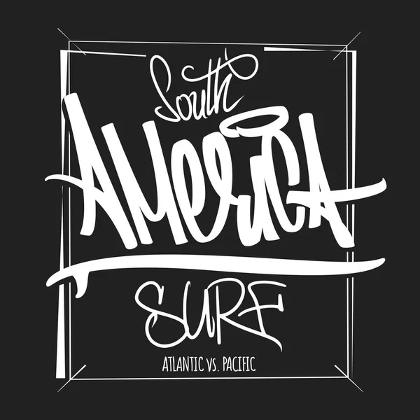 América surf obras de arte, camiseta ropa gráficos de impresión . — Vector de stock