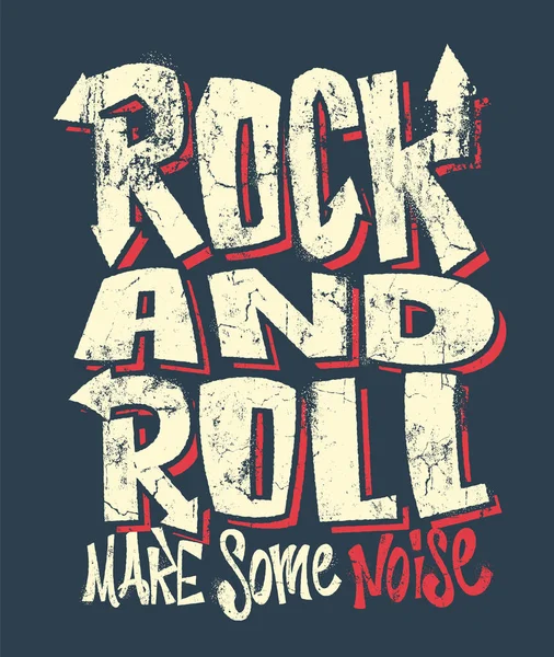 Rock Roll Grunge Print Diseño Gráfico Vectorial Impresión Camiseta — Vector de stock