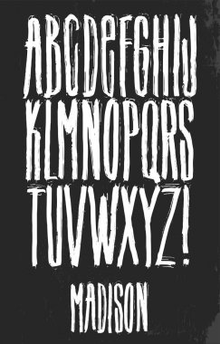 Grunge alfabe vektör set 