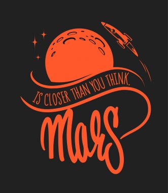 Mars kolonizasyon ve keşif, t-shirt ve diğer kullanımlar için.