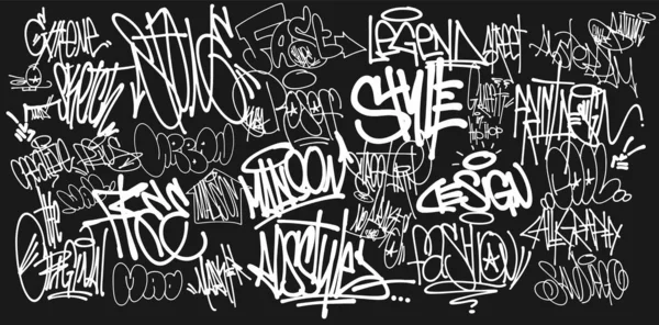 Γρατζουνιές στον τοίχο. Όμορφη τέχνη του δρόμου του γκράφιτι — Διανυσματικό Αρχείο