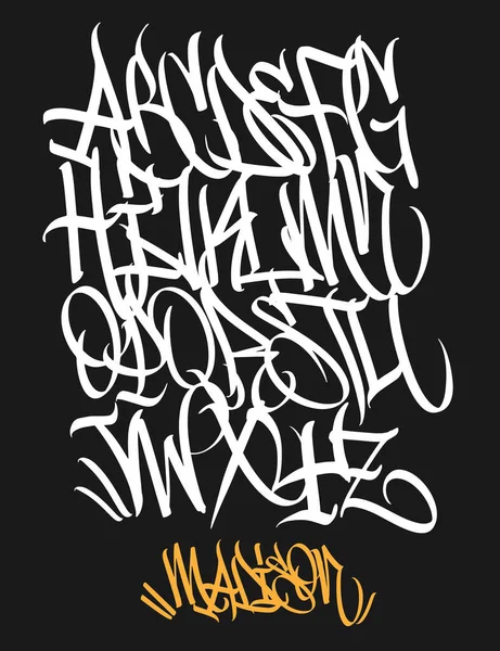 İşaretleyici Graffiti Yazı Tipi el yazısıyla yazılmış Typography vektör çizimi