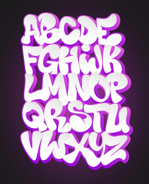 Vector van gestileerde graffiti lettertype en alfabet — Stockvector