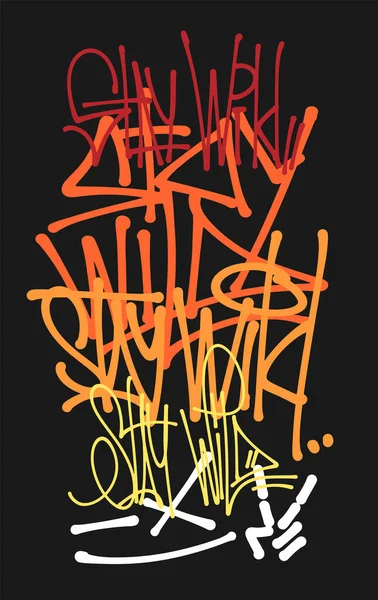 Blijf wild vector graffiti tags, print design. — Stockvector