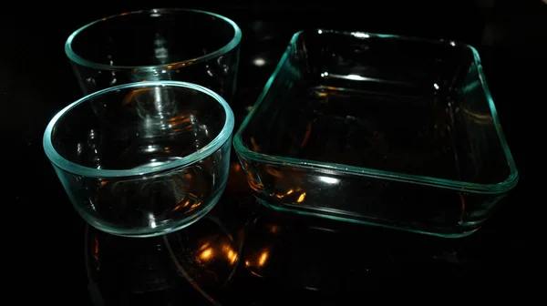 Klar Ren Glas Matlagning Skål — Stockfoto