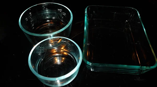 Klares Sauberes Glas Kochschüssel — Stockfoto