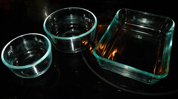 Klar Ren Glas Matlagning Skål — Stockfoto