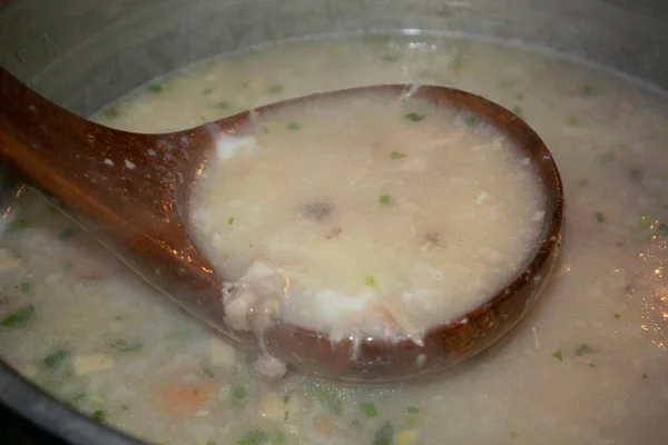 Heiße Reissuppe Bereit Zum Servieren — Stockfoto