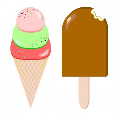 Düz dondurma vektör