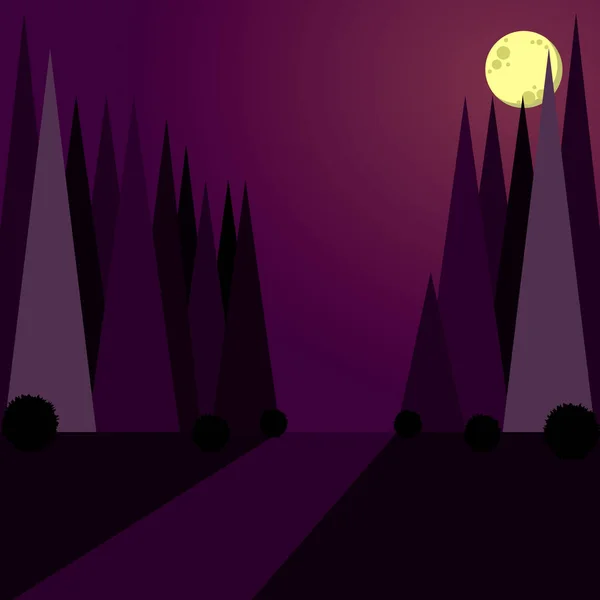 Night Forest — Stock Vector