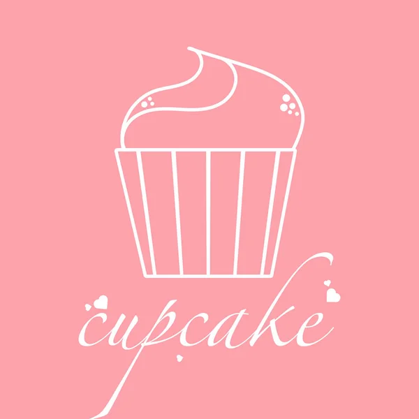 Cupcake White Art Logo — Stock Vector