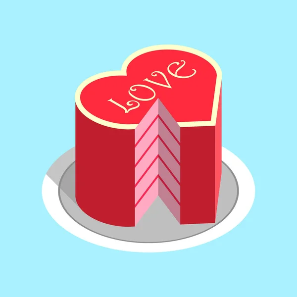 Cake Valentine Day — Stock Vector