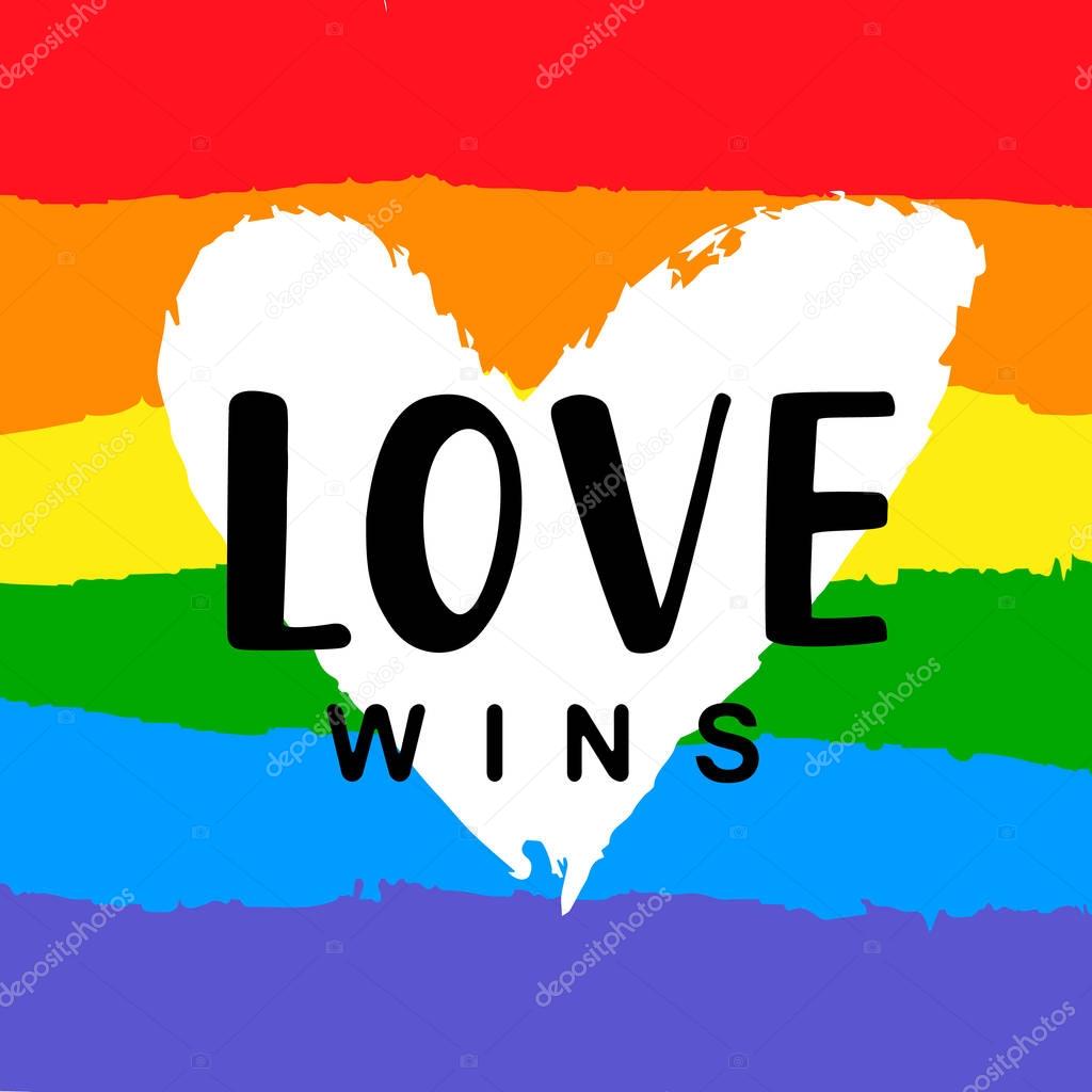 Download Love wins Inspirational Gay Pride poster — Stock Vector © artrise #159620390