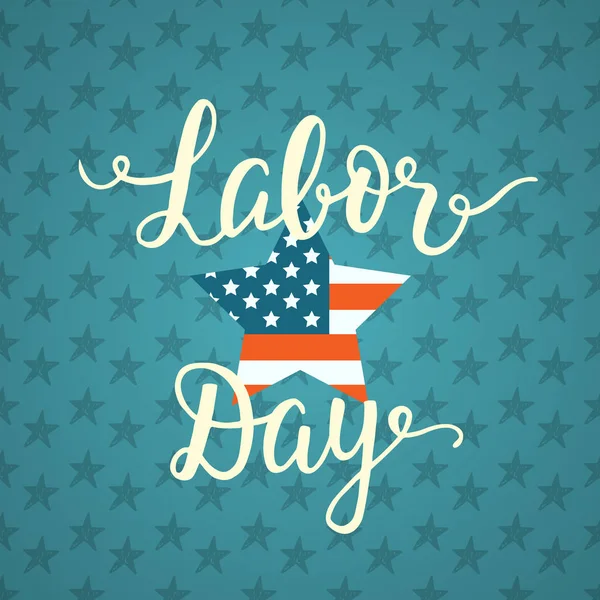 Labor day unique poster with handwritten lettering