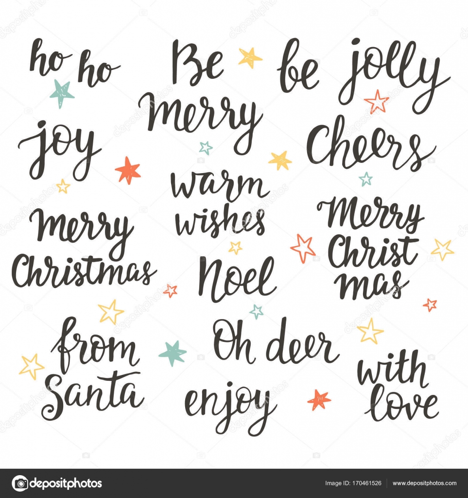 Christmas Holidays Hand Lettering Set Calligraphy Phrases Collection Vector Image By C Artrise Vector Stock 170461526 depositphotos