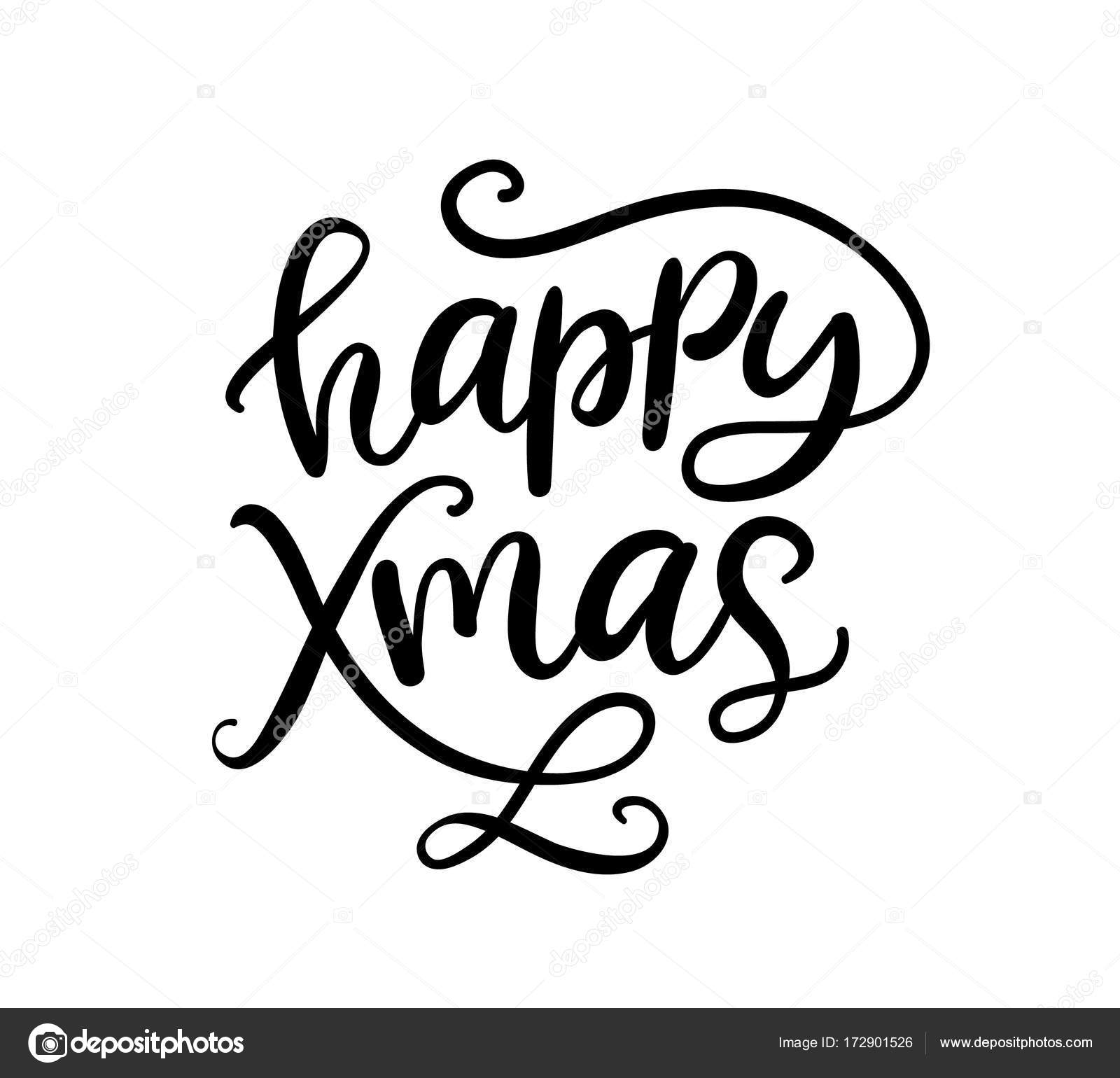 Christmas Ink Hand Lettering Happy Xmas Phrase Stock Vector C Artrise 172901526