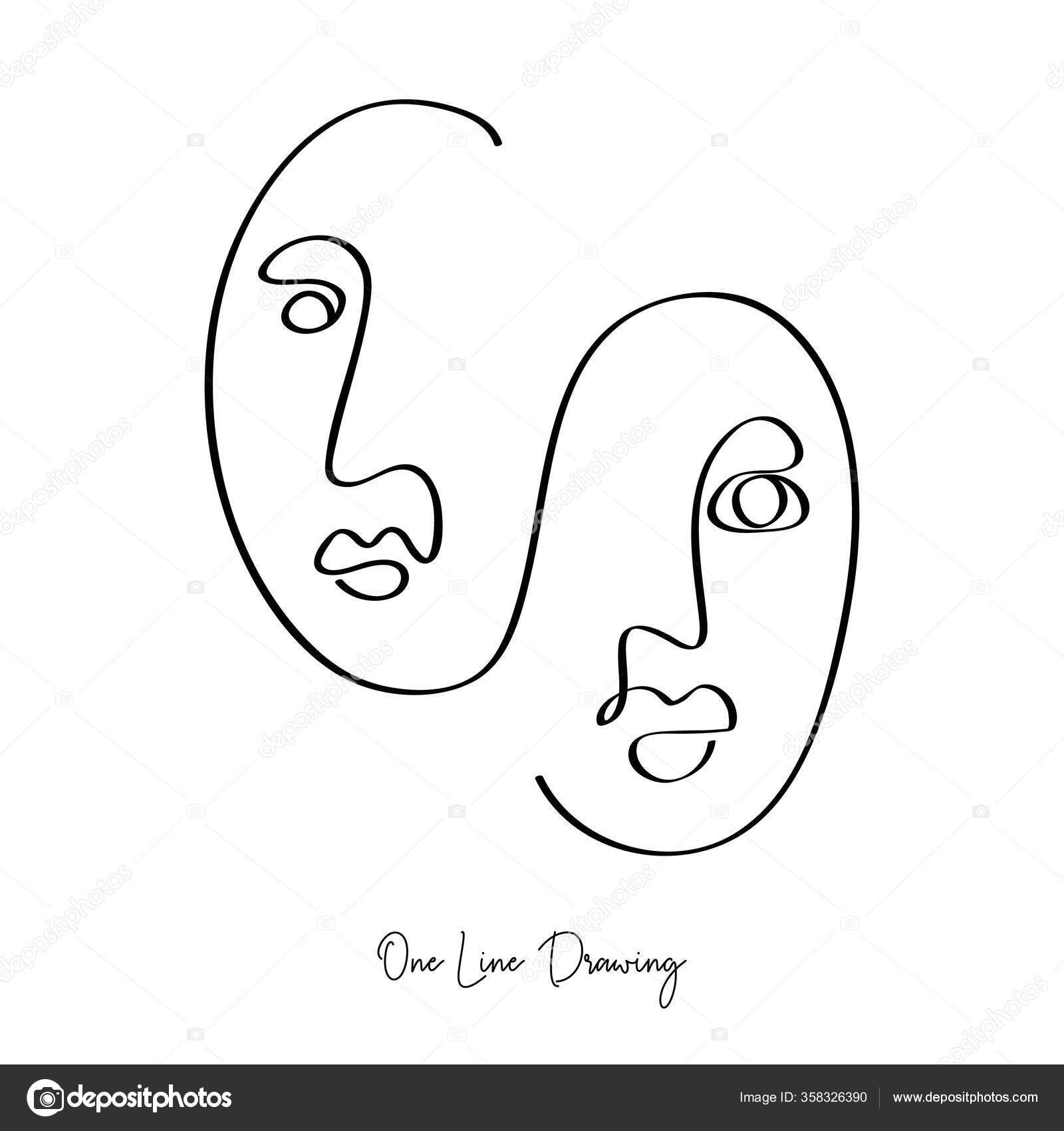 Fashion One Line Drawing Two Faces Vector Image By C Artrise Vector Stock Fashion One Line Drawing Two Faces Vector Image By C Artrise Vector Stock